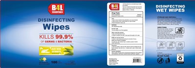 Label Image (B4l Essentials Disinfecting Wipes Bzk 008 100 Pcs)